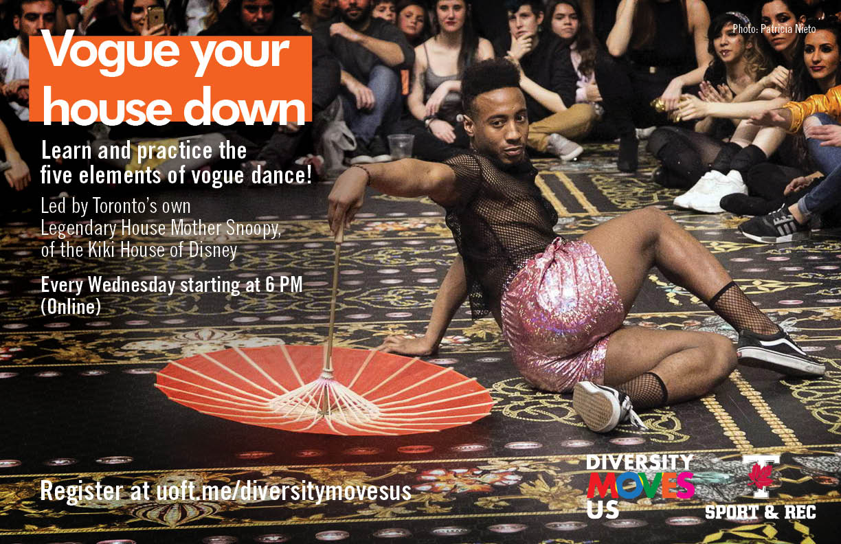 Dancer voguing with umbrella