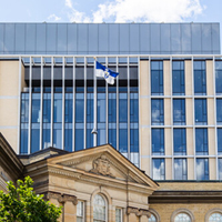 Simcoe Hall with Myhaal Centre in background