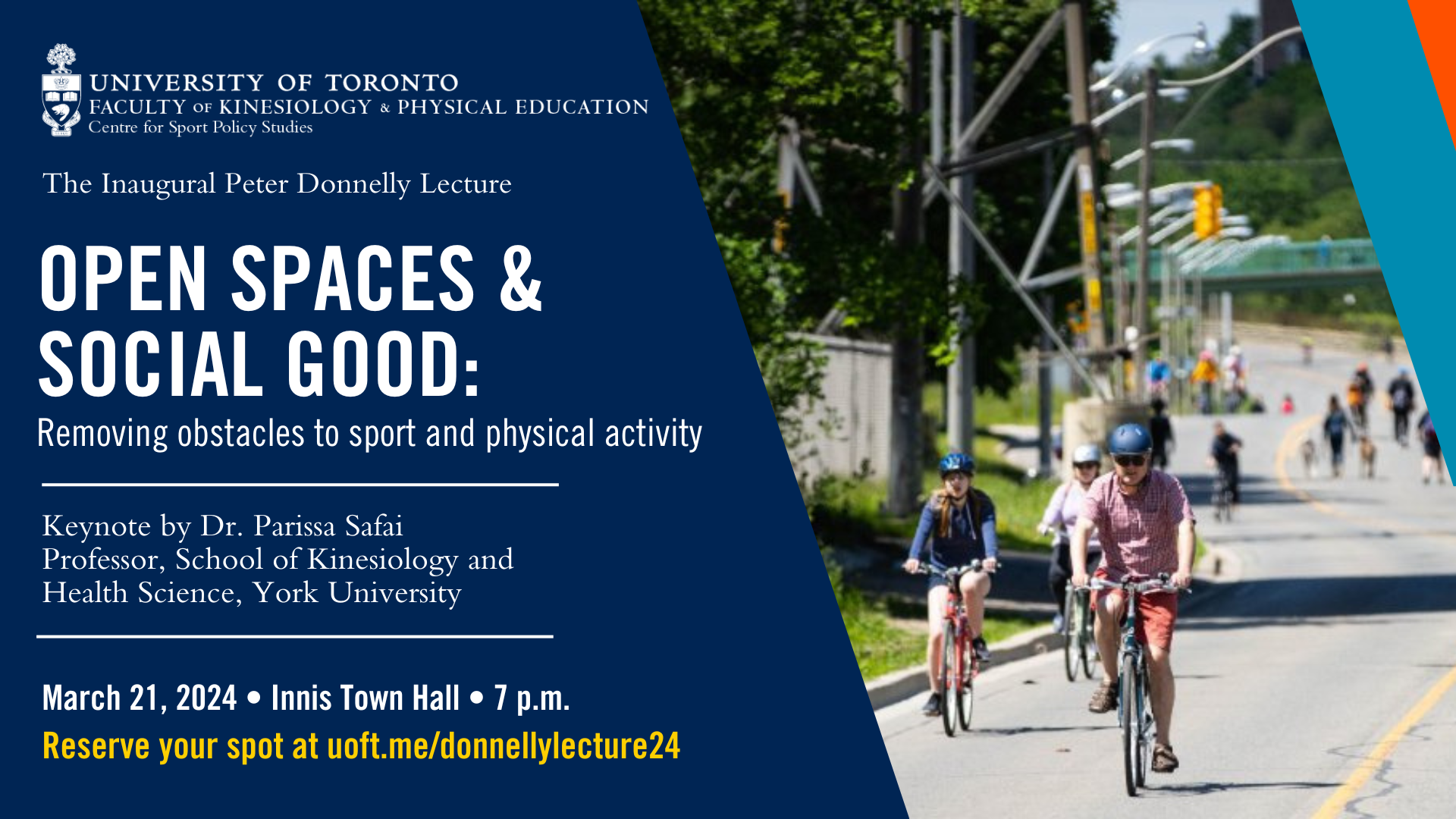 event creative with title, date and location beside photo of cyclists riding during ActiveTO