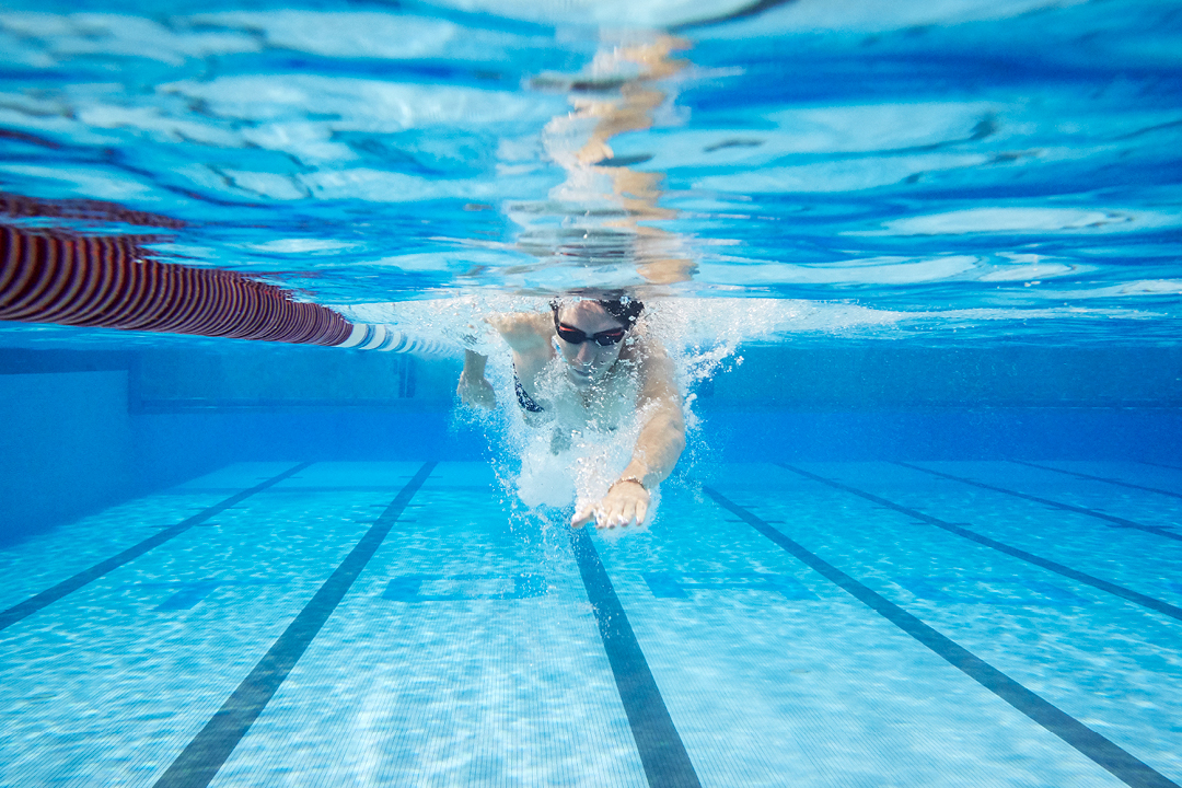 A person swimming