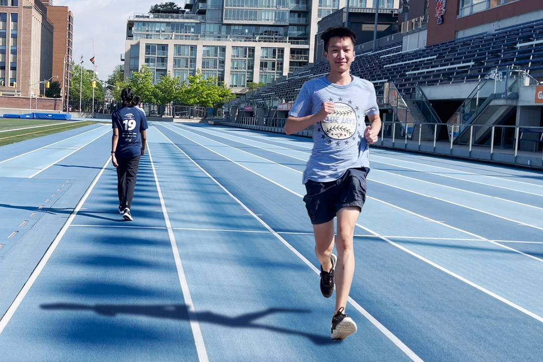 running on a track