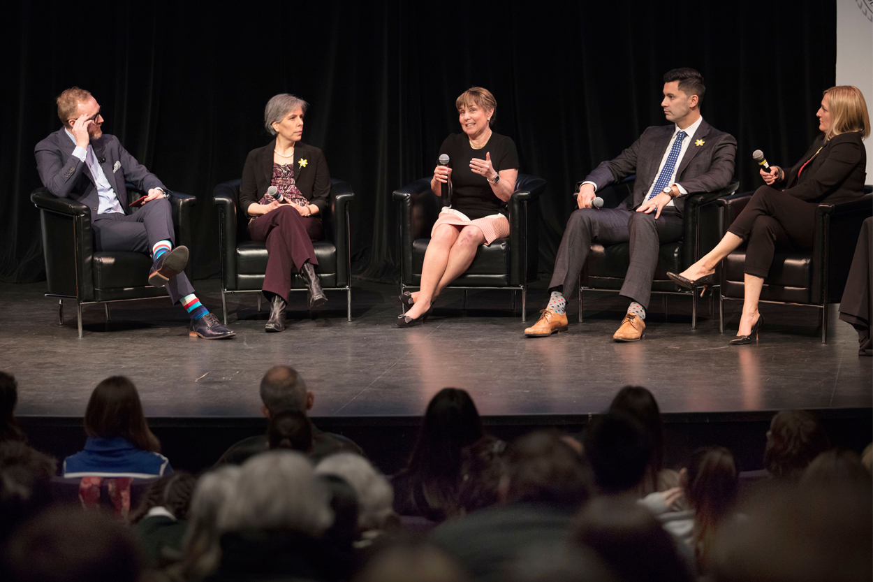 panelists speak during the Q&A 