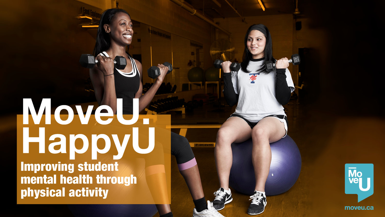 two women on exercise balls holding free weights