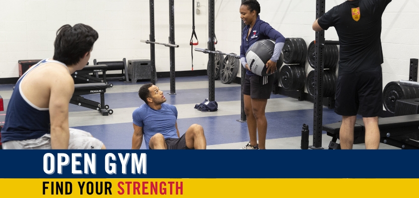 Find your strength and learn more about the open gym times!