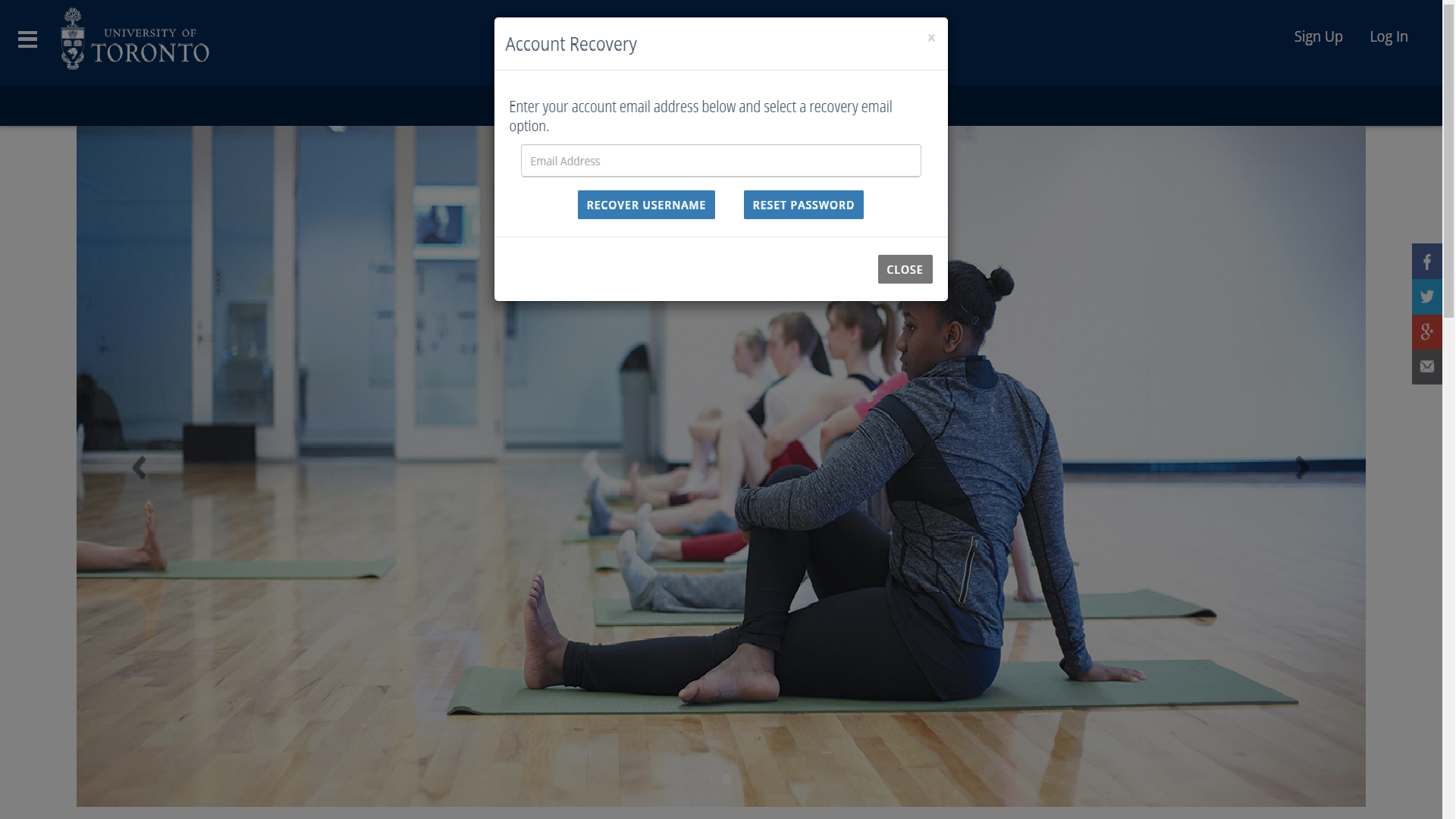 enter your email to recover your account
