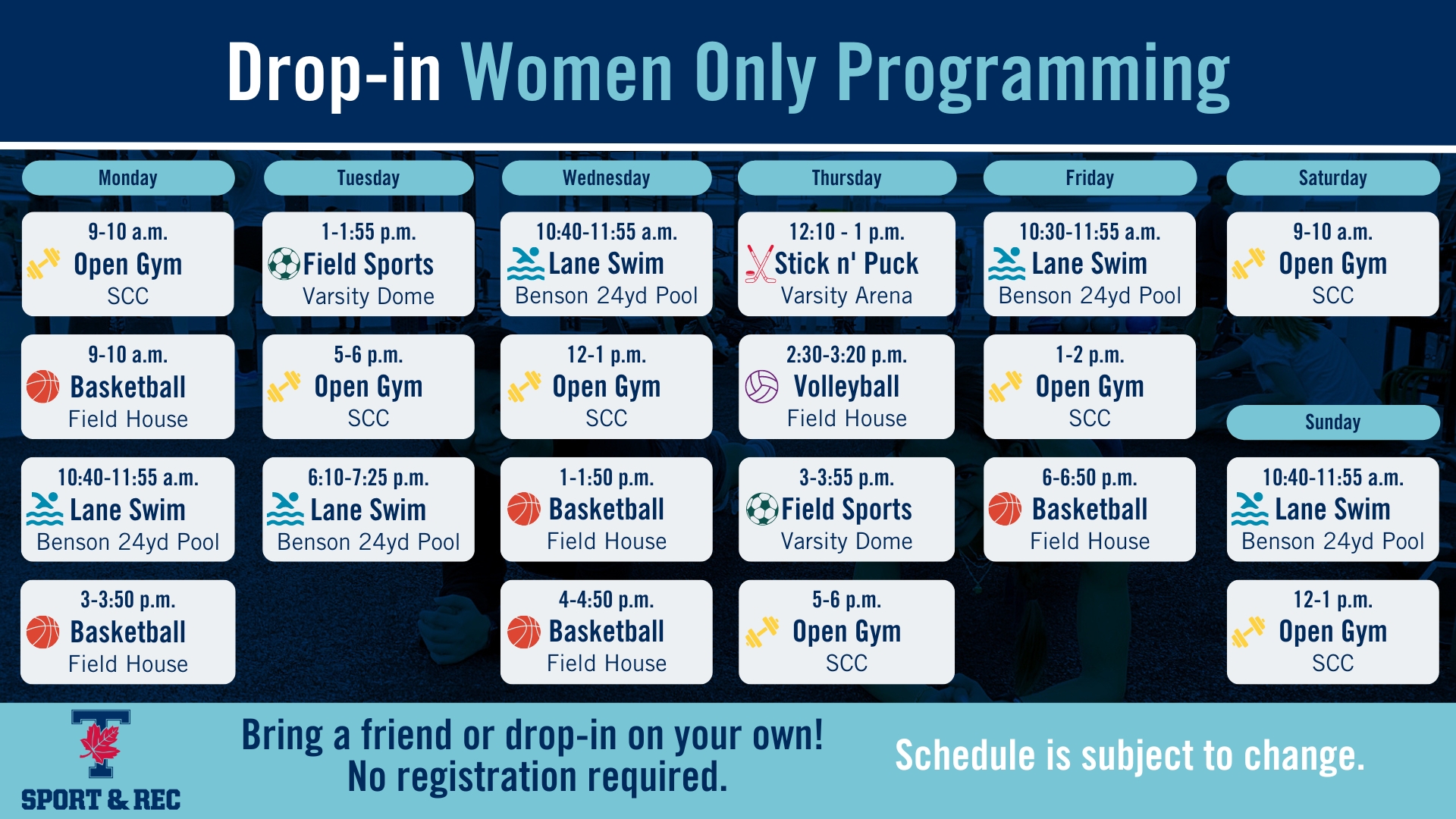 Women Only schedule