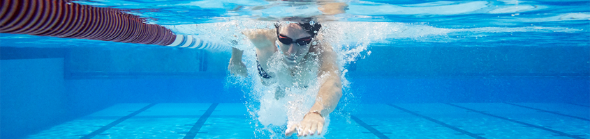 Man swimming in the pool