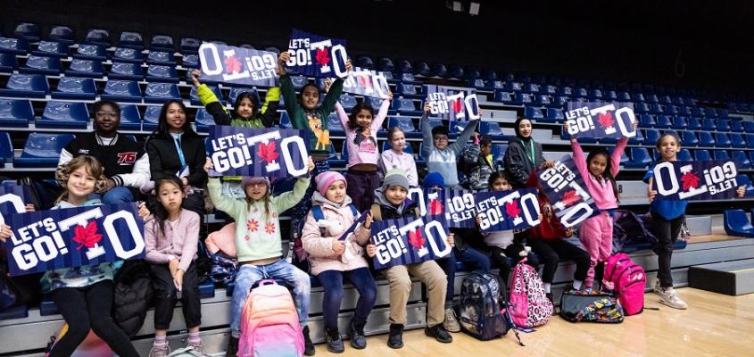 School children from the GTA were invited to spend PA Day watching the Blues' men's and women's basketball games for free