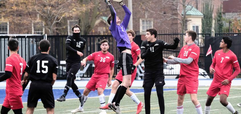 Male tricampus league soccer players
