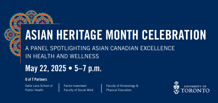 event title, date and time with university of toronto logo and circular decorative illustration