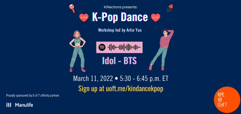 event title, date and registration URL on blue background with illustrated dancing man and woman