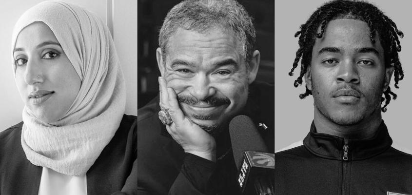 composite image with portraits of shireen ahmed, herbie kuhn and liam cousineau