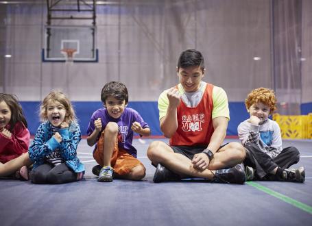 An instructor with a group of students