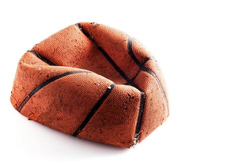 image of deflated basketball ball