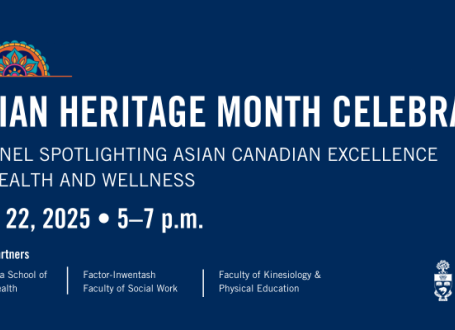 event title, date and time with university of toronto logo and circular decorative illustration