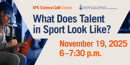 dark blue and orange text detailing the event name, date and time against an image of a woman writing in a notebook while sitting in a locker room